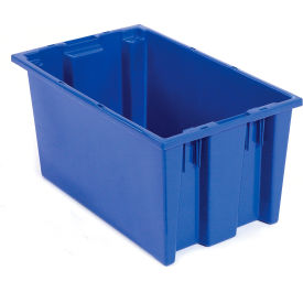 Plastic Nest & Stack Tote, 18"L x 11"W x 9"H, Blue