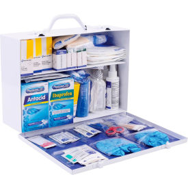 First Aid Kit, 50-75 Person, ANSI Compliant, 2-Shelf Steel Cabinet