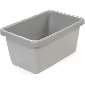 Plastic Tote Box without Lid, 21-5/8"L x 16-5/8"W x 10"H, Gray