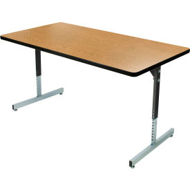 Computer and Activity Table - Adjustable Height - 72" x 30" - Oak