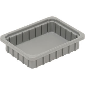 Dividable Stackable Plastic Box, 11"L x 8"W x 2-1/2"H, Gray