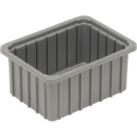 Dividable Stackable Plastic Box, 11"L x 8"W x 5"H, Gray