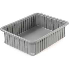 Dividable Stackable Plastic Box, 22-1/2"L x 17-1/2"W x 10"H, Gray