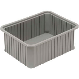Dividable Stackable Plastic Box, 22-1/2"L x 17-1/2"W x 12"H, Gray