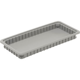 Dividable Stackable Plastic Box, 24"L x 11"W x 2-1/2"H, Gray