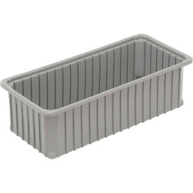 Dividable Stackable Plastic Box, 24"L x 11"W x 6"H, Gray