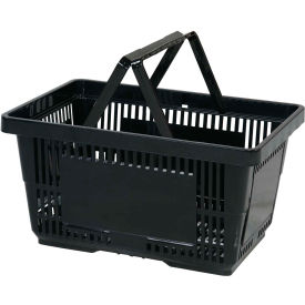 Large Shopping Basket with Plastic Handle 33 Liter 19-3/8"L x 13-1/4"W x 10"H Black