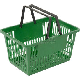 Large Shopping Basket with Plastic Handle 33 Liter 19-3/8"L x 13-1/4"W x 10"H Green