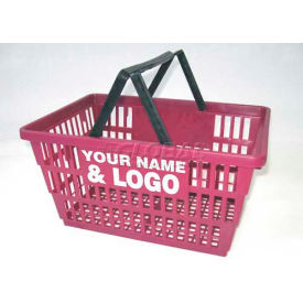 Large Shopping Basket with Plastic Handle 33 Liter 19-3/8"L x 13-1/4"W x 10"H Grape