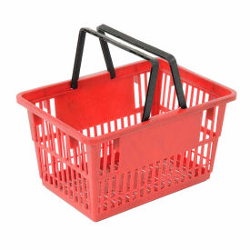Large Shopping Basket with Plastic Handle 33 Liter 19-3/8"L x 13-1/4"W x 10"H Red