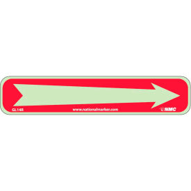 Glo Brite Arrow Sign, 6 Hour Glow, Plastic, 10"W x 2"H
