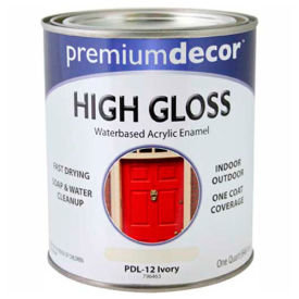 Waterborne Acrylic Enamel, Gloss Finish, Ivory, Quart
