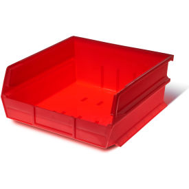 Plastic LocBin Wall Storage, 10-7/8"L x 11"W x 5"H, Red, 6 pc