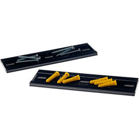 Plastic Wall Mount Rail For LocBins, 8-5/8"L x 1/4"W x 3-1/4"H, Black