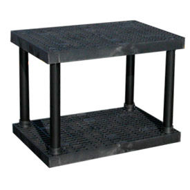 Structural Plastic Vented Shelving, 36"W x 24"D x 27"H, Black