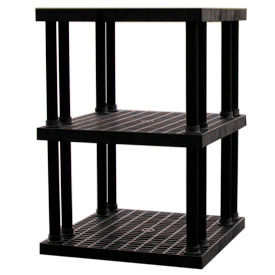 Structural Plastic Vented Shelving, 36"W x 36"D x 51"H, Black