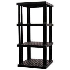 Structural Plastic Vented Shelving, 36"W x 36"D x 75"H, Black