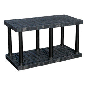Structural Plastic Vented Shelving, 48"W x 24"D x 27"H, Black