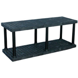 Structural Plastic Vented Shelving, 66"W x 24"D x 27"H, Black