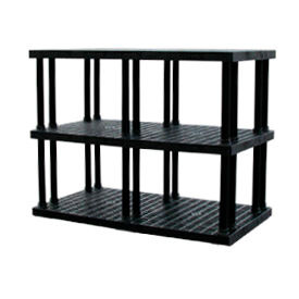 Structural Plastic Vented Shelving, 66"W x 36"D x 51"H, Black