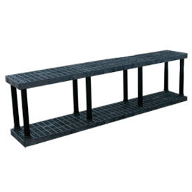 Structural Plastic Vented Shelving, 96"W x 16"D x 27"H, Black