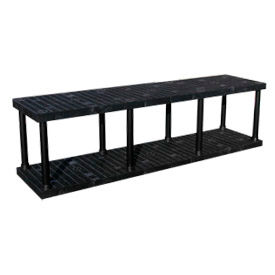 Structural Plastic Vented Shelving, 96"W x 24"D x 27"H, Black