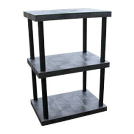 Structural Plastic Solid Shelving, 36"W x 24"D x 51"H, Black
