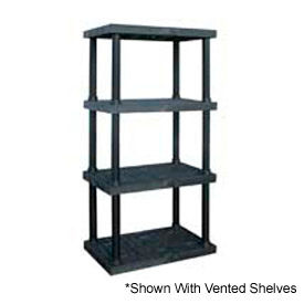 Structural Plastic Solid Shelving, 36"W x 24"D x 75"H, Black