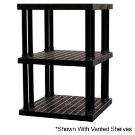 Structural Plastic Solid Shelving, 36"W x 36"D x 51"H, Black