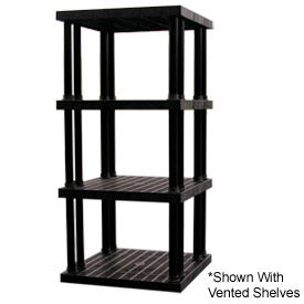 Structural Plastic Solid Shelving, 36"W x 36"D x 75"H, Black
