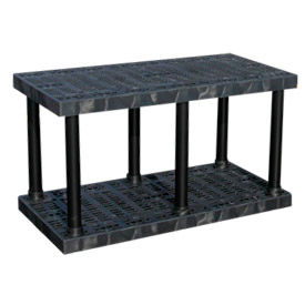 Structural Plastic Solid Shelving, 48"W x 24"D x 27"H, Black