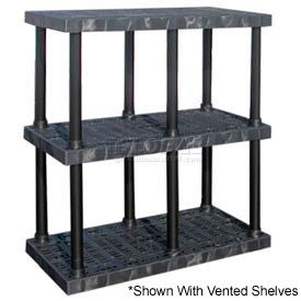 Structural Plastic Solid Shelving, 48"W x 24"D x 51"H, Black