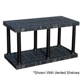 Structural Plastic Solid Shelving, 66"W x 24"D x 27"H, Black