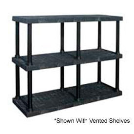 Structural Plastic Solid Shelving, 66"W x 24"D x 51"H, Black