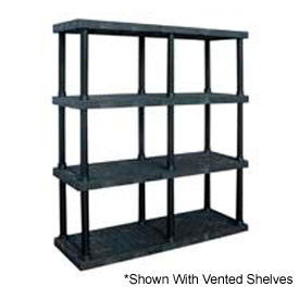 Structural Plastic Solid Shelving, 66"W x 24"D x 75"H, Black