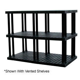 Structural Plastic Solid Shelving, 66"W x 36"D x 51"H, Black