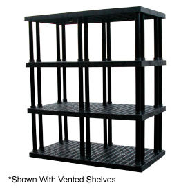 Structural Plastic Solid Shelving, 66"W x 36"D x 75"H, Black