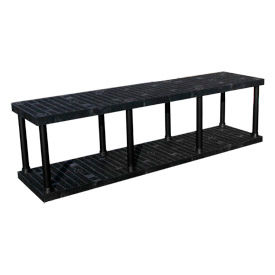 Structural Plastic Solid Shelving, 96"W x 24"D x 27"H, Black