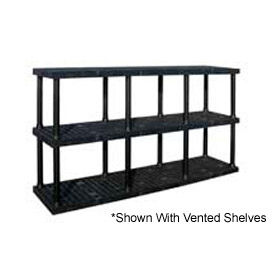 Structural Plastic Solid Shelving, 96"W x 24"D x 51"H, Black