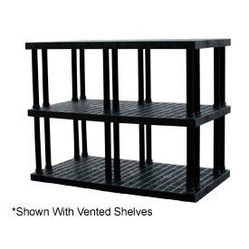 Structural Plastic Solid Shelving, 96"W x 36"D x 51"H, Black