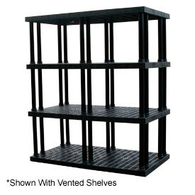 Structural Plastic Solid Shelving, 96"W x 36"D x 75"H, Black