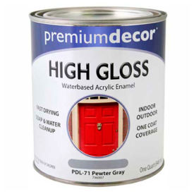 Waterborne Acrylic Enamel, Gloss Finish, Pewter Gray, Quart