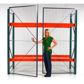 RackBack® Wire Mesh Pallet Rack Enclosure - Hinged Door 120"x96"