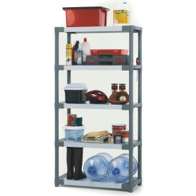 Plastic Solid Shelving 36"W x 16"D x 70"H Capacity 200 lbs