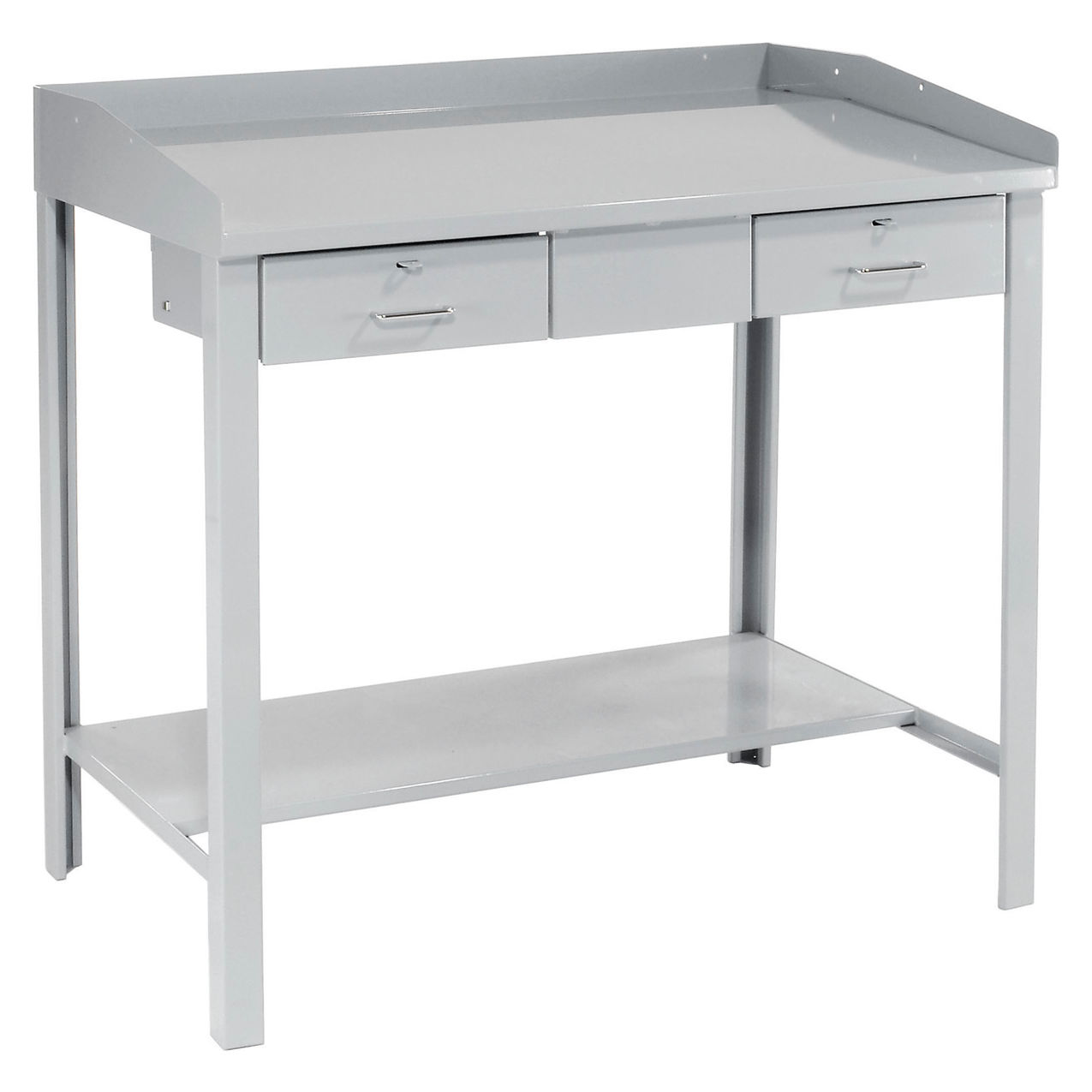 Extra-Wide Shop Desk W/ 2 Drawers, Sloped Surface, 48"W x 30"D, Gray