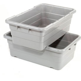 Plastic Cross Stack Nest Tote Tub, 25-1/8"L x 16"W x 8-1/2"H, Gray