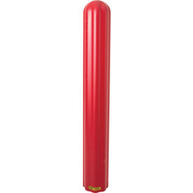 Ribbed Bollard Post Sleeve 6" Red