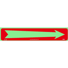 Glo Brite Arrow Sign, 6 Hour Glow, Polyester, 10"W x 2"H