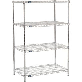 4 Shelf, Chrome Wire Shelving Unit, Starter, 36"W x 21"D x 54"H