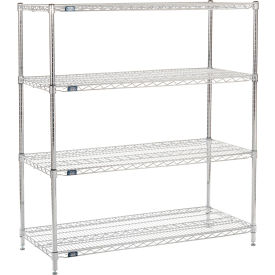 4 Shelf, Chrome Wire Shelving Unit, Starter, 48"W x 21"D x 54"H